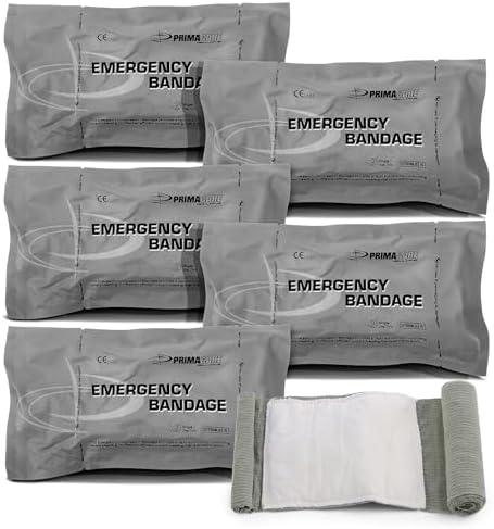 PrimaCare WB-7706 6" Israeli Emergency Bandage – Compression Trauma Wound Dressing, Sterile Vacuum-Sealed for Bleeding Control, Tactical Medical First Aid Kit - 5 Count