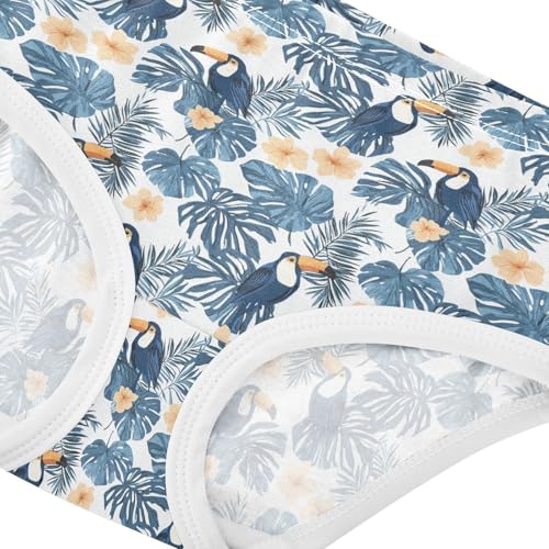 Girls' Underwear Tropical Parrot Cotton Stretch Comfort Toddler Panties4