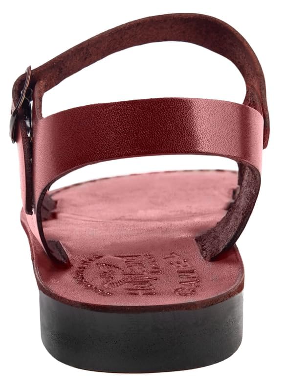 Holy Land Market Unisex Adults/Children Genuine Leather Biblical Sandals/Flip Flops/Slides/Slippers (Jesus - Yashua) Yousef Style4