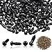TOAOB 50 Pezzi Occhi Sicurezza 6mm Piccoli Nero Plastica Occhietti con 50 pz Rondelle per Pupazzi Creazione Bambole Fai da Te Crafts