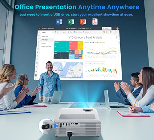 Fangor 4K Supported Projector With 5G Wifi And Bluetooth - Hd 900 Ansi 1080P Native Projector For Outdoor Movies, Home Video Projector With 4P Keystone 50% Zoom Supports Tv Stick/Roku/Laptop/Phone #TOP6