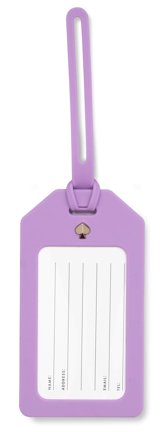 Kate Spade New York Pink Silicone Luggage Tag with Strap, Spade Flower (purple)