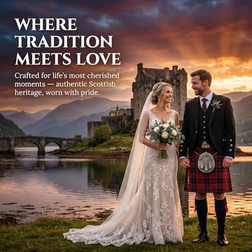Image of 8 Yard Mens Kilt - Authentic Tartan Kilt for Men Highland Outfit for Weddings & Traditional Scottish Wear
