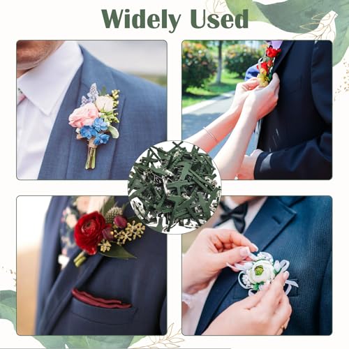 Image of 90PCS Triangle T Plastic Brooch, Green Delicate Small Safety Pin for Wedding DIY, Boutonniere Pins Supplies Safety Tools Supplies for Clothes Suitable for Wedding