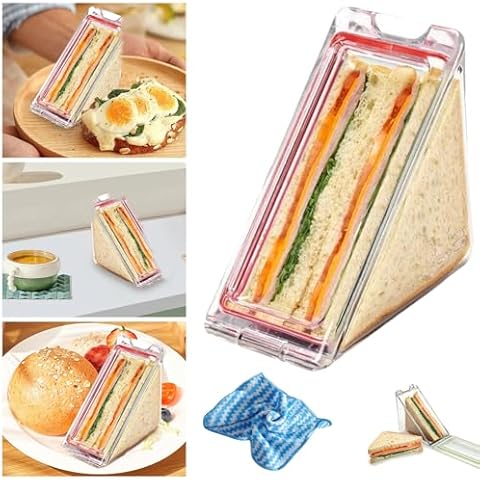 UAZEO Triangle Sandwich Container with Lids Cover