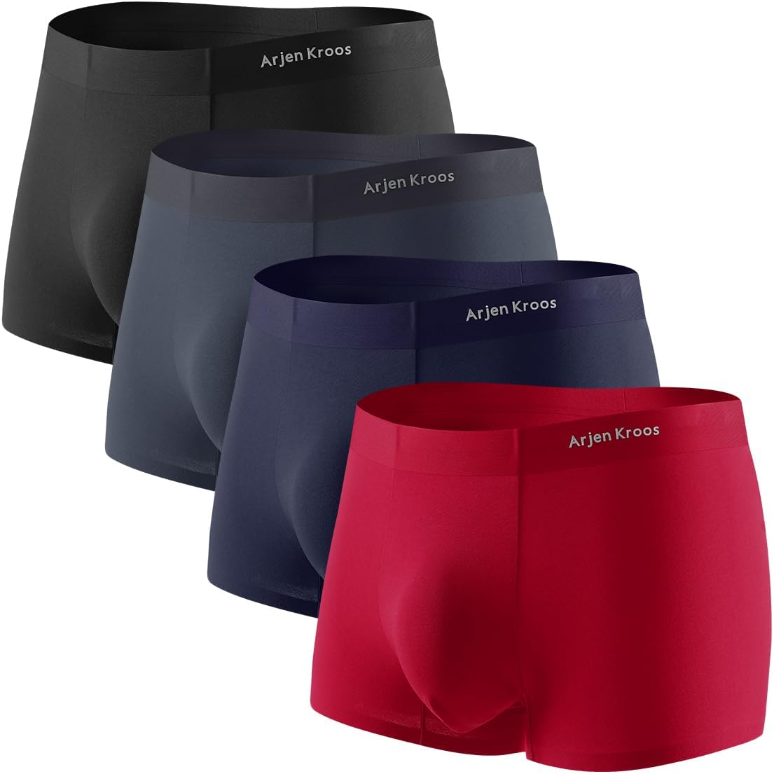 Arjen Kroos Underwear for Men 4 Pack Breathable Modal Boxer Briefs Silky Trunks