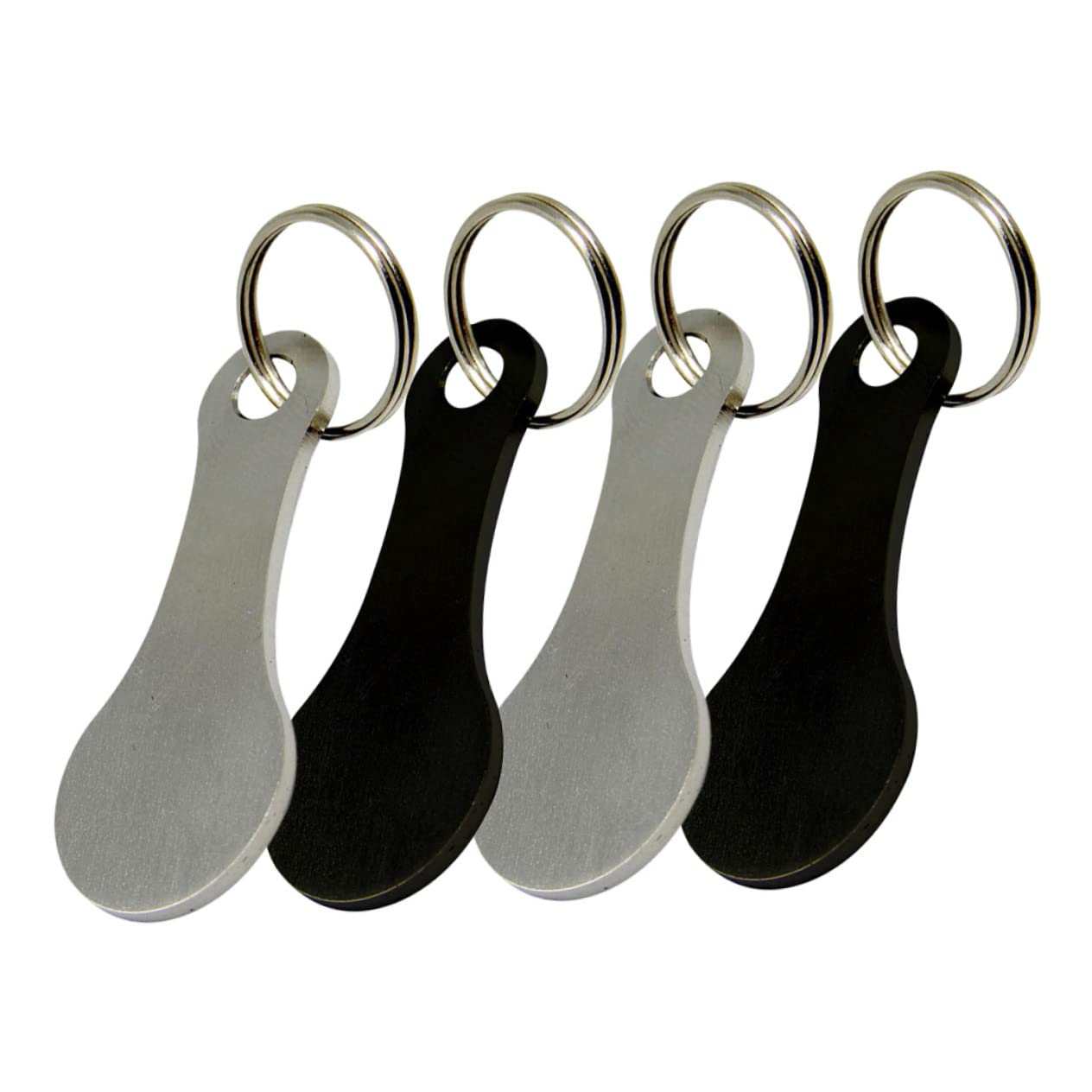 NUSITOU 4pcs Key Ring Stainless Steel Trolley Token Grocery Cart Token Metal Coins Book Buddy Bags Trolley Token Keyring Trolley Tokens Coin Key Pendants Badge Card Shopping Portable
