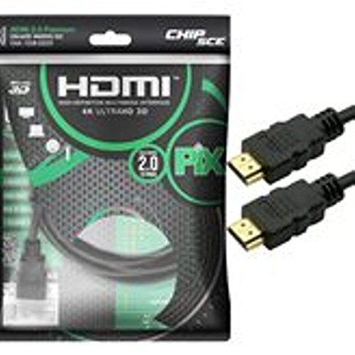 PIX Cabo Hdmi 2.0 4K Hdr 19P 3M Gold, Preto