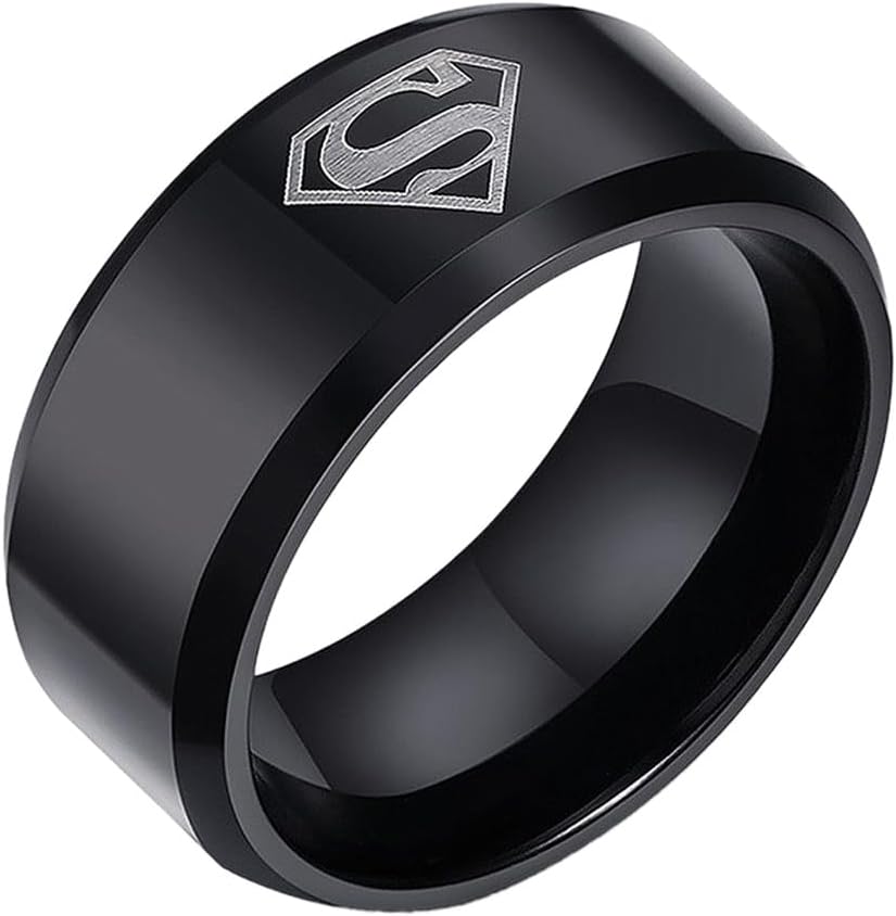 Yellow Chimes Rings for Women and Girls | Black Ring for Women | Superman Band Women Ring | Stainless Steel Rings for Girls | Birthday Gift for Women and Girls Anniversary Gift for Wifeโฆ