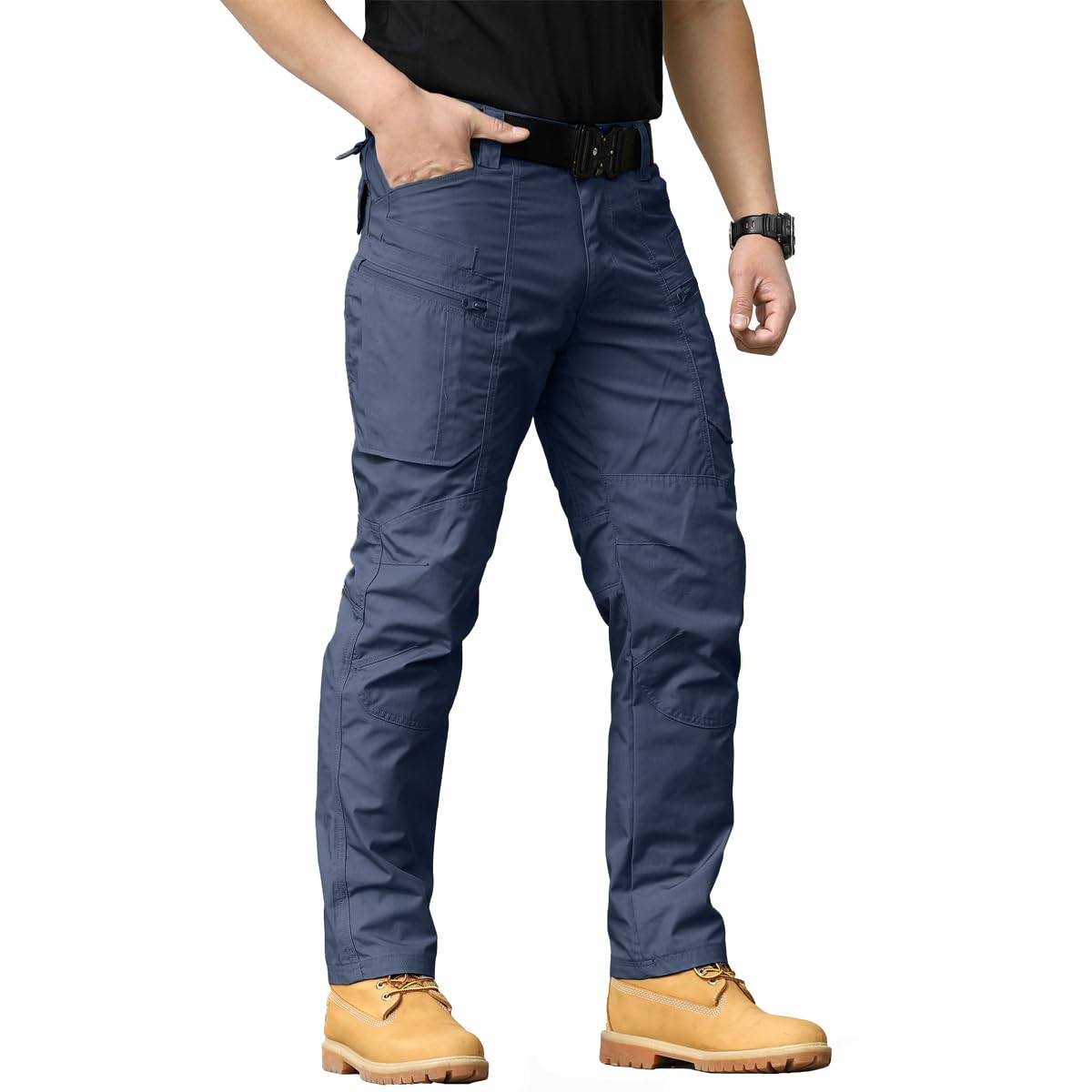 NAVEKULL Men's Hiking Tactical Pants Rip-Stop Military Combat Cargo Pants Lightweight Army Work Outdoor Trousers