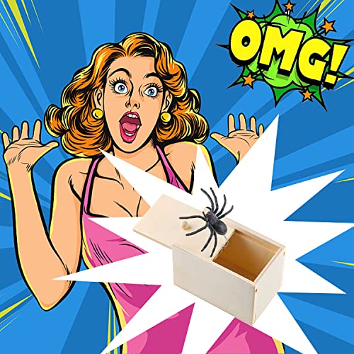 Scare Box 2 stuks fopartikel, spin in doos, prank, schertsartikel, spin, spider, voor kinderen en volwassenen, feestfavorieten, geschenken - Afbeelding 5