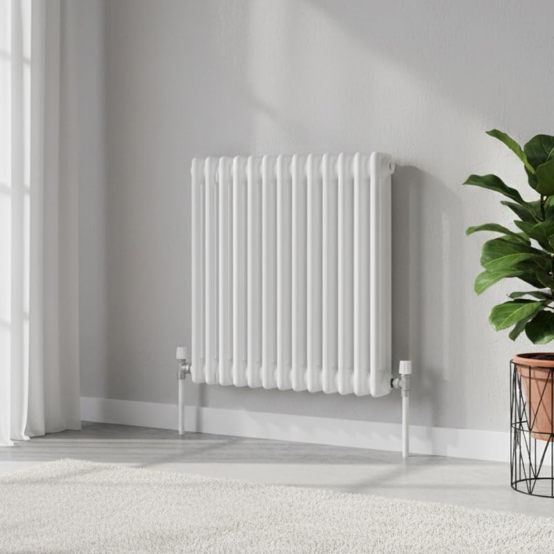 THE RADIATOR HUB Aura 3 Column Horizontal Radiator 600x650mm, White
