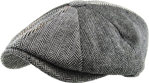 KBW-318 Gry L/XL Popular Classic Newsboy Gatsby Cabbie Ivy Ascot Hat Cap Collection Mens Fashion Wool (Large/X-Large, Gray)