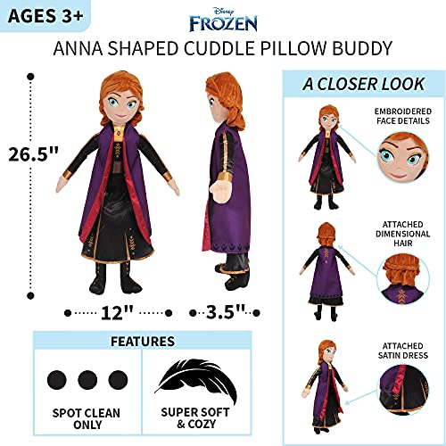 Image of Franco Kids Bedding Super Soft Plush Snuggle Cuddle Pillow, One Size, Disney Frozen 2 Anna