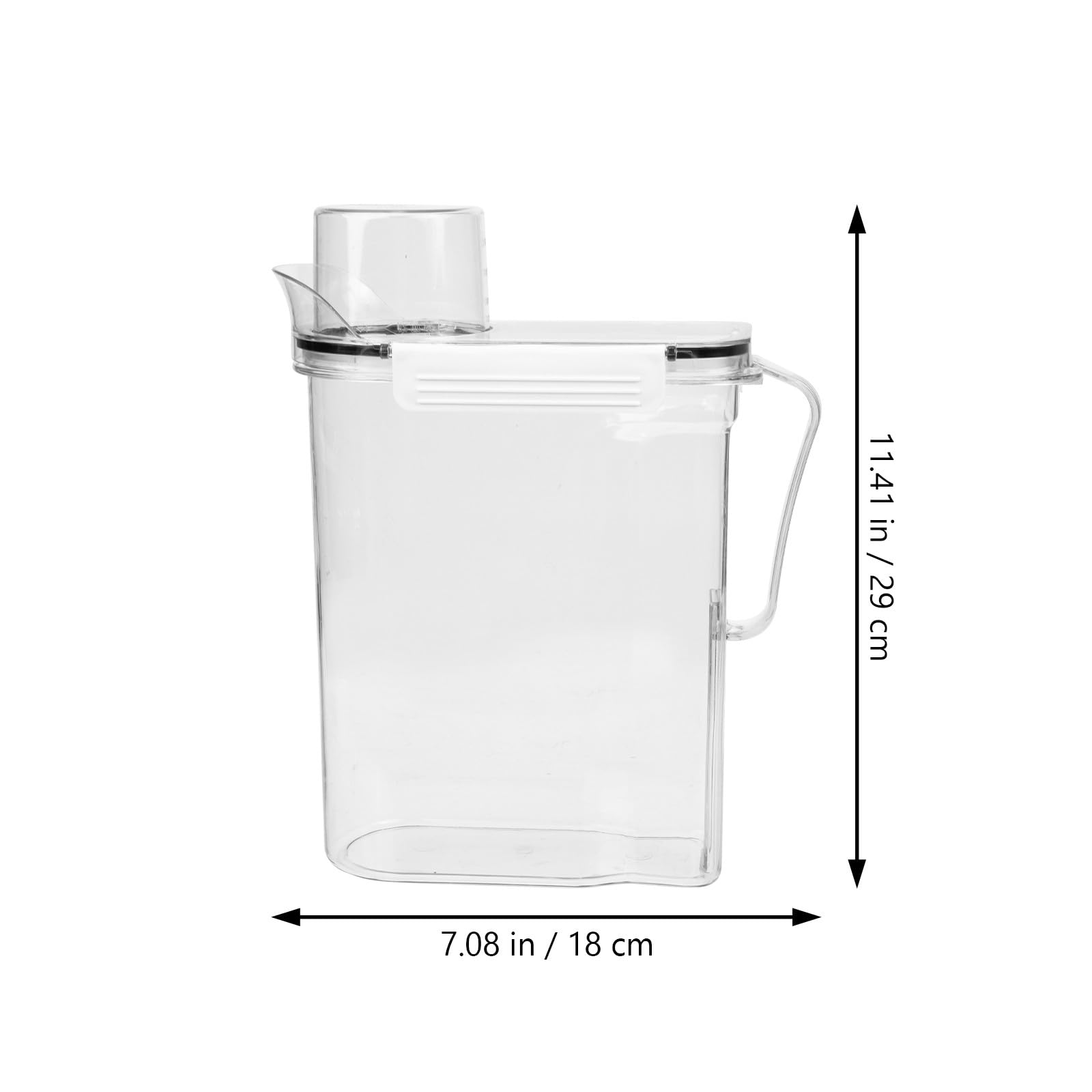 VICASKY Secchio Porta Detersivo Liquido Trasparente 18X29 CM Coperchio Ermetico Contenitore Ricaricabile per Polvere Bucato Accessorio Pratico per Casa e Hotel