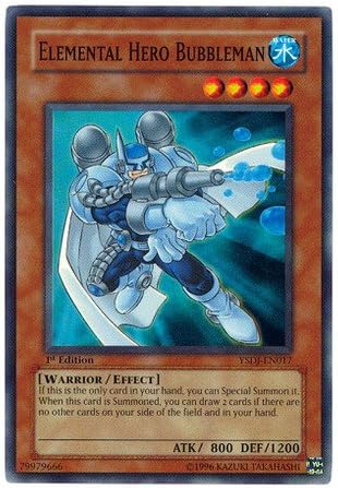 YU-GI-OH! - Elemental Hero Bubbleman (YSDJ-EN017) - Starter Deck Jaden Yuki - 1st Edition - Super Rare