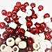 Produktbild Bastelperlen 100 Stück, 9 mm x 6 mm rot/weiß, für Armband etc, Acryl, rund