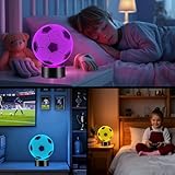 Linkax Football Gifts for Boys, 3D Illusion Football Night Light for Girl Bedroom Decor, 16 Colors Change 5 6 7 8 9 10 11 12 Year Old Boy Birthday Valentines Gifts for Teenage Boy - Image 6