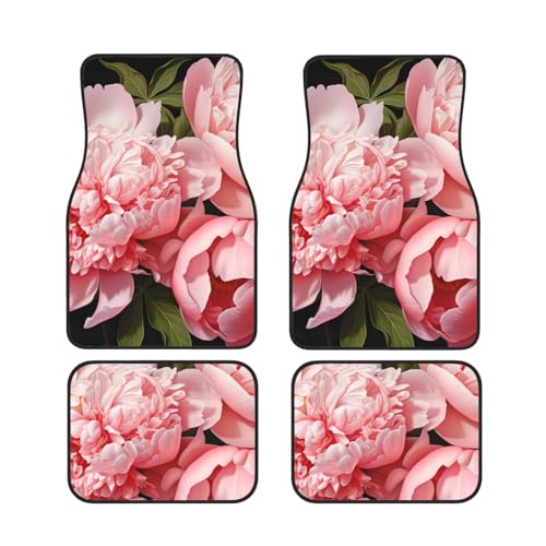 Tapis auto pivoines néoprène résistant à la boue et à l'eau pour SUV et voiture