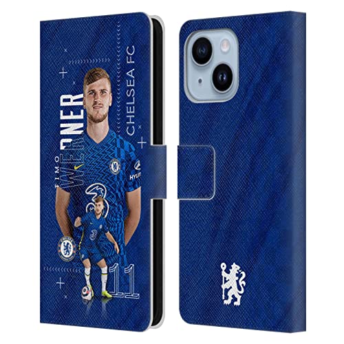 Housse iPhone 14 Plus Chelsea FC Timo Werner étui portefeuille protection intégrale