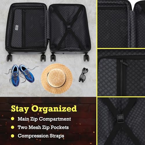 FUL Yellowstone 22.5 Inch Carry On Luggage, Dutton Ranch Hardshell Rolling Suitcase with Spinner Wheels, Black3