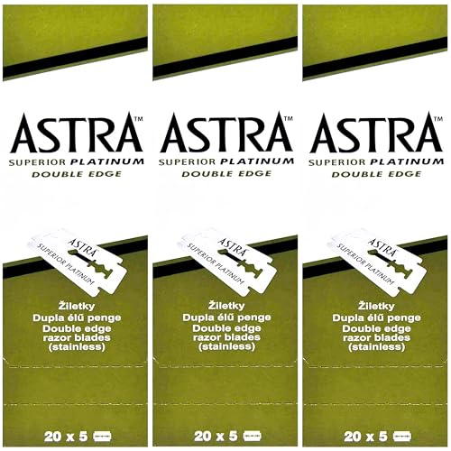 The Shave Factory Premium Shaving Set - Astra Platinum Double Edge Safety Razor Blades (300)