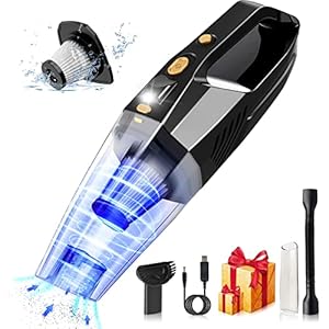 LOMUG Handstaubsauger Akku, Handsauger Kabellos Sauger, 9000PA Handstaubsauger Beutellos Nass&Trocken mit Wandhalterung…