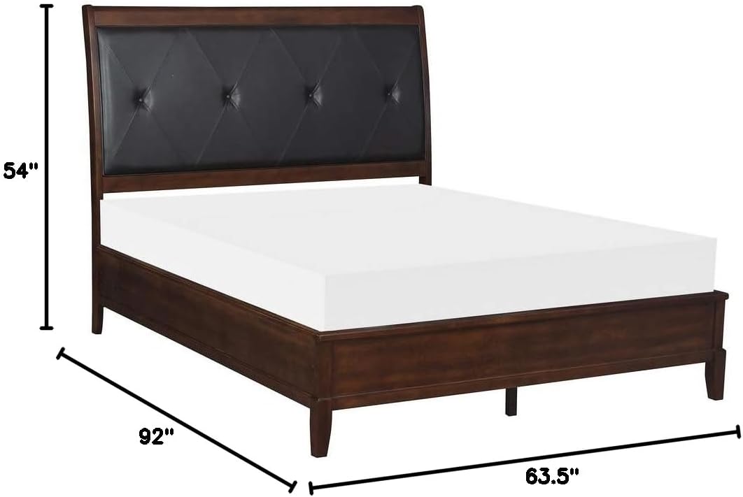 Diagram showing dimensions of the Homelegance Cotterill Panel Bed.