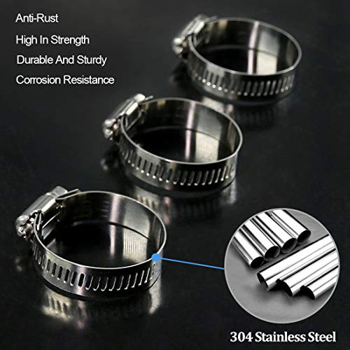 Glarks 20Pcs 304 Stainless Steel Adjustable 21-44Mm Range Worm Gear Hose Clamps Assortment Kit, Fuel Line Clamp For Water Pipe, Plumbing, Automotive And Mechanical Application (21-44Mm) #TOP2