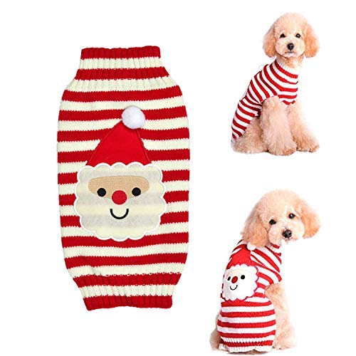 Raking Weihnachten Knitted Bauwolle Hund Hoody Turtleneck Sweater Haustier Pullover Jumper Costume Bekleidung Weihnachten Deko für Ihr Hund Weihnachtsmann - XL Cover
