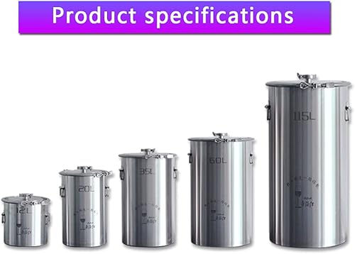 Miniatura 4 de Fermentador de acero inoxidable Tanque de fermentación cónico de preparación casera, incluyendo parche de temperatura, enchufe de silicona, válvula