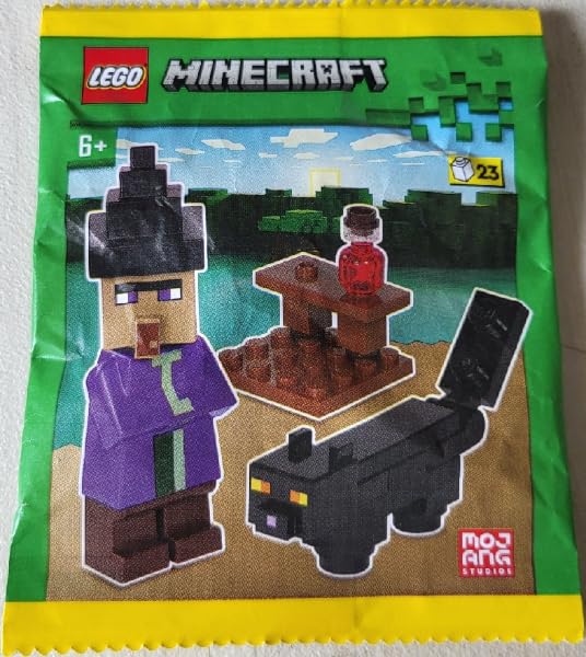 LEGO Minecraft Mini Set: Witch Minifigure with Black Cat and Potion - Image 2