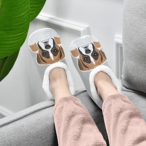 Boxer Dog Puppy Home Slippers Spa Travel House Slipper Soft Memory Foam Slipper Non Slip for Women Men Hotel Bedroom Shoes Slippers M3