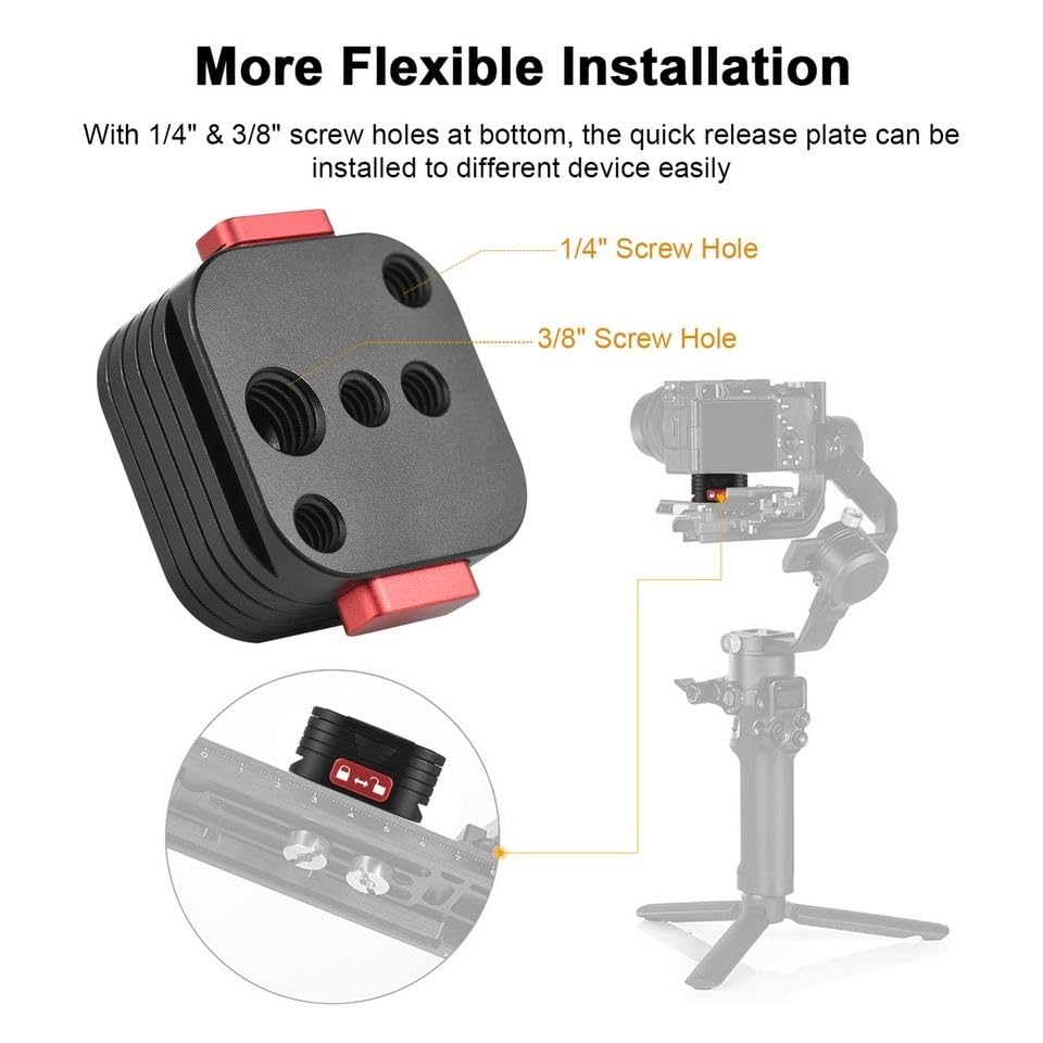 Image of Yantralay Quick Release Tripod Plate Aluminium Alloy QR Plate Camera Mount Adapter with 1 /4 inch Screw for DSLR, Tripod, Monopod, and Selfie Stick