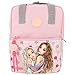 Depesche 12263 TOPModel Happy Together - Rucksack in Rosa mit Model-Motiv und Smiley-Muster, Tasche mit verstellbarem Schultergurten