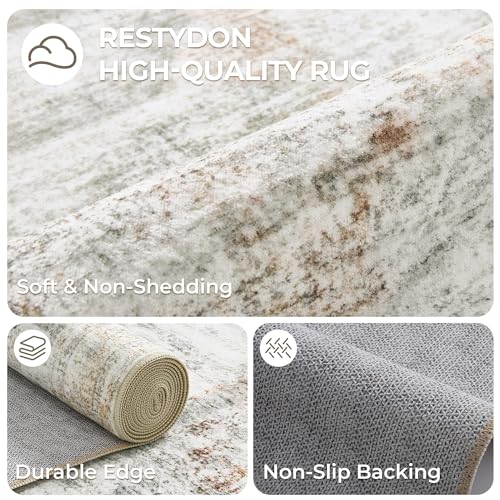 Restydon 2x5 Rug Runners for Hallways Non Slip,Kitchen Rugs,Green by Restydon - Used condition - Image 6