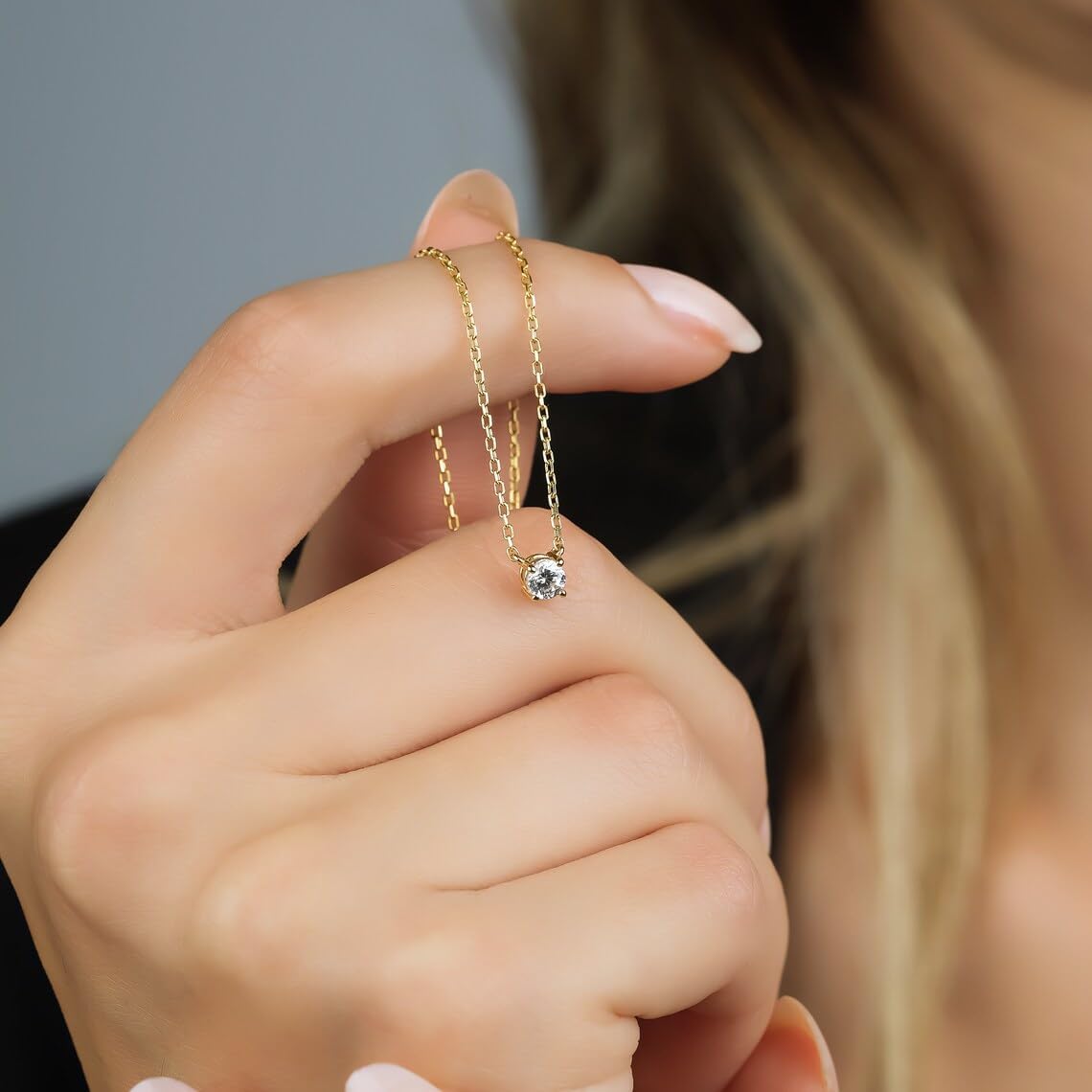 14K Gold Moissanite Necklace for Women, 0.5-2 Carats D Color VVS1 Brilliant Cut Moissanite Solitaire Simulated Diamond Pendant with Durable Gold 18" Chain Women Girls Jewelry Mothers Day Gifts - Image 4