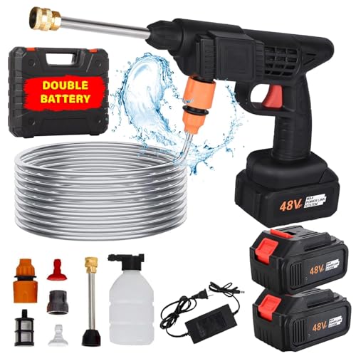 Image of Car Washer High Pressure Gun TEKCOOL Cordless Portable Wireless Pressure Washer Gun 48V 12000mah High Pressure Water Gun for Car Wash Bike Washing Cleaning| Adjustable Nozzle and 5M Hose Pipe'