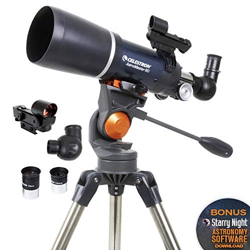 516k13BSWIL Celestron - AstroMaster 80AZS Refractor Telescope - Refractor Telescope for Beginners - Fully-Coated Glass Optics - Adjustable-Height Tripod - BONUS Astronomy Software Package - Image 3
