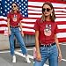 American Flag Women T-Shirt 4th of July Shirt USA Stars Stripes Graphic Short Sleeve Shirt Tops