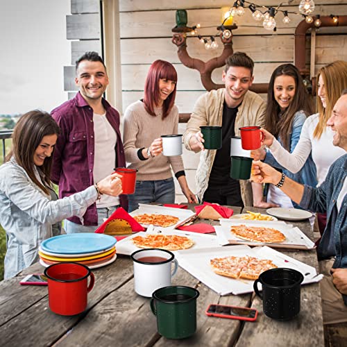 12 Pieces 12 Ounce Enamelware Coffee Mug, Outdoor Camping Mugs Multicolor Enamel Mug With Handle, Ideal For Early Morning Coffee Or Cold Beverages, 350Ml Campfire Mug Home, Picnic, Travel, Hiking #TOP5
