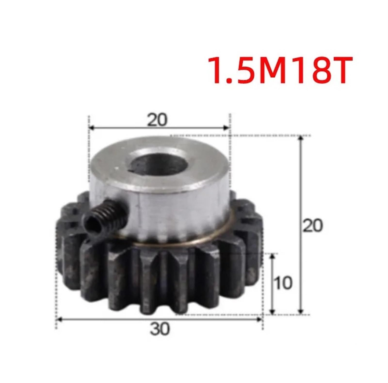 Bevel Gear Pinion Hardware Mechanical 1pcs Spur Gear Pinion 1.5M 18Teeth Right Teeth Hole 8mm 10mm 12mm 15mm Steel Gear CNC Gear Rack Transmission(8mm Keyway 3mm)