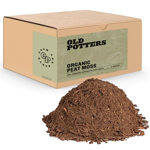 Old Potters Organic Peat Moss 20 Quarts 100% Sphagnum Peat Moss SEMI Compressed for Potted Plants & Seed Starting Organic Gardening for Indoor and Outdoor use (20 Quart)