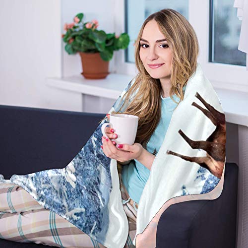 Couverture douce cadeau de Noël idéal motif renne neige - 8