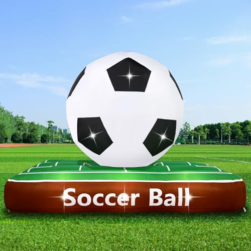 Popblow 6Ft Tall 8Ft Long Giant Inflatable Soccer Ball