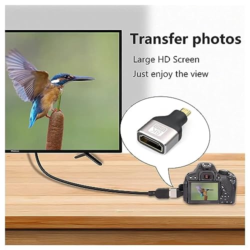 Image of 8K Micro HDMI Male to HDMI Female Adapter Converter Connector for Sony A6000, Raspberry Pi 4, GoPro Hero 7 and Other Sport Camera (Adapter)