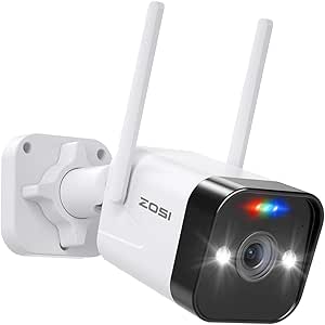 ZOSI Outdoor Security Camera,4MP Plug-in WiFi Cam with Spotlight Sound Alarm,Color Night Vision,2 Way Audio,Person Vehicle Detection,IP66 Weatherproof,Memory Card&Cloud Storage,for Home Surveillance asin的图片