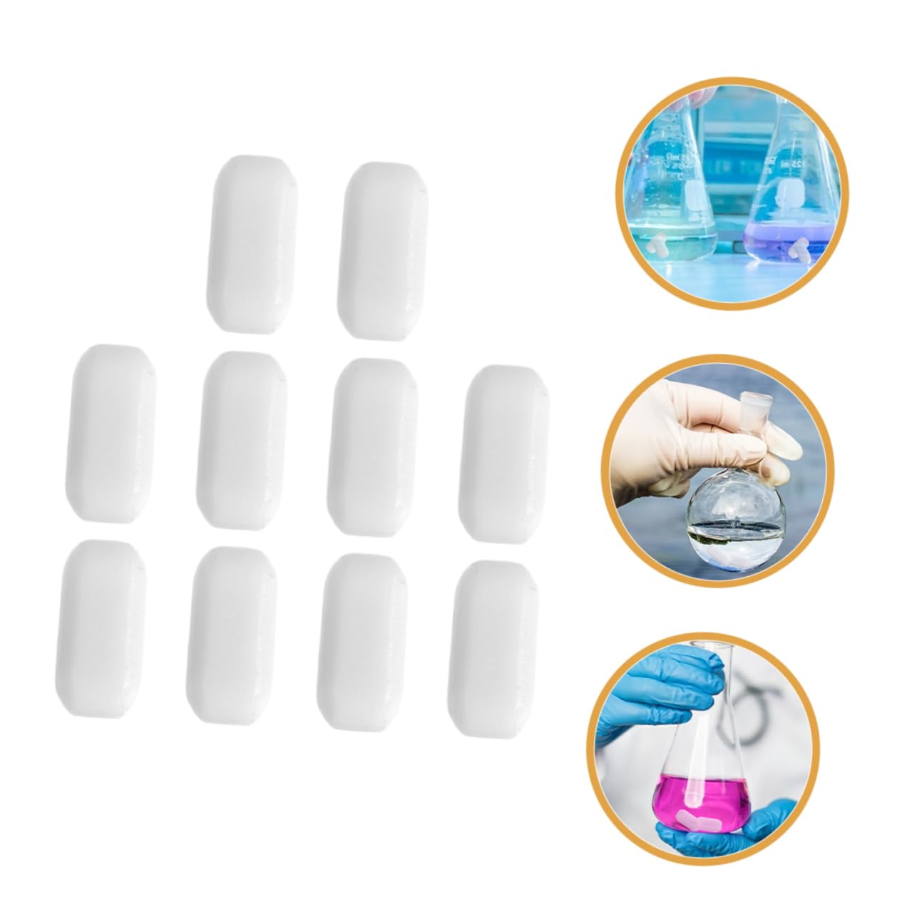Cabilock Agitadoras Magnéticas en Entornos de Laboratorio Ideales para Mezcladores Alta Durabilidad y Seguridad Mejorada 10 Barras de Ptfe para Laboratorio