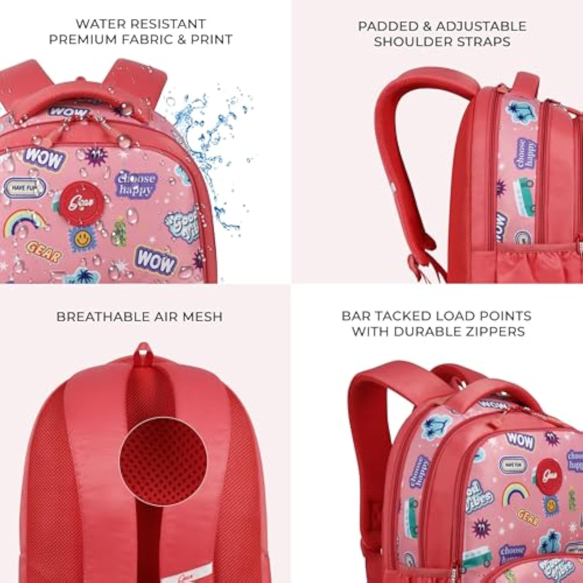 Wow 17"/25L Medium Water Resistant School Bag