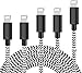 Produktbild Visea Datenkabel für iPhone Ladekabel 5-Stück[1/1/2/2/3M], Nylon Kabel für iPhone XS XS Max XR X 8 8 Plus 7 7 Plus 6s 6s Plus 6 6 Plus SE 5s 5c 5 iPad (Schwarz und weiß)